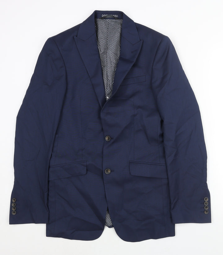 Marks and Spencer Mens Blue Polyester Jacket Suit Jacket Size 34 Regular