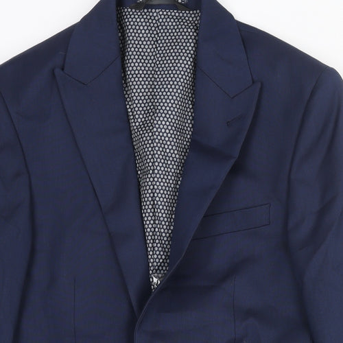 Marks and Spencer Mens Blue Polyester Jacket Suit Jacket Size 34 Regular