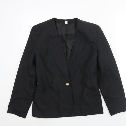 First Avenue Womens Black Jacket Size 10 Button