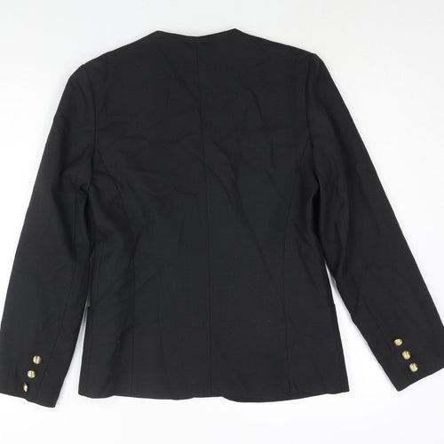 First Avenue Womens Black Jacket Size 10 Button