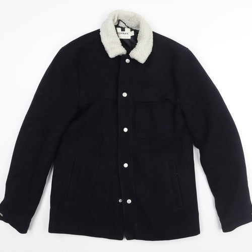 Topman Mens Blue Jacket Size S Snap