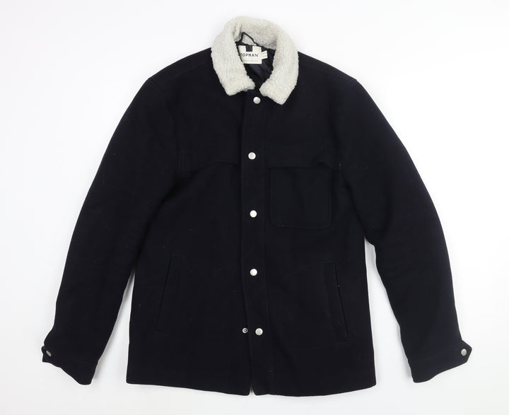 Topman Mens Blue Jacket Size S Snap