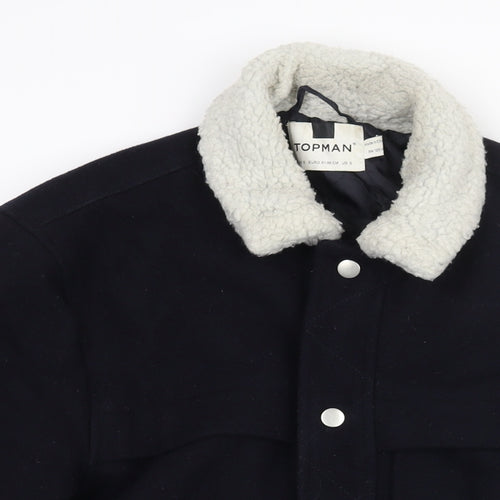 Topman Mens Blue Jacket Size S Snap