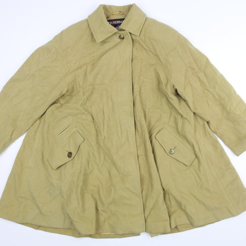 Huberman Womens Yellow Overcoat Coat Size S Button - Flare