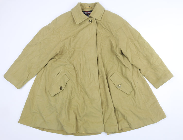 Huberman Womens Yellow Overcoat Coat Size S Button - Flare