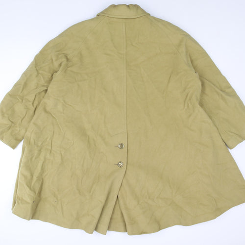 Huberman Womens Yellow Overcoat Coat Size S Button - Flare