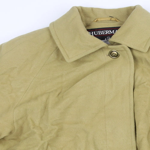 Huberman Womens Yellow Overcoat Coat Size S Button - Flare