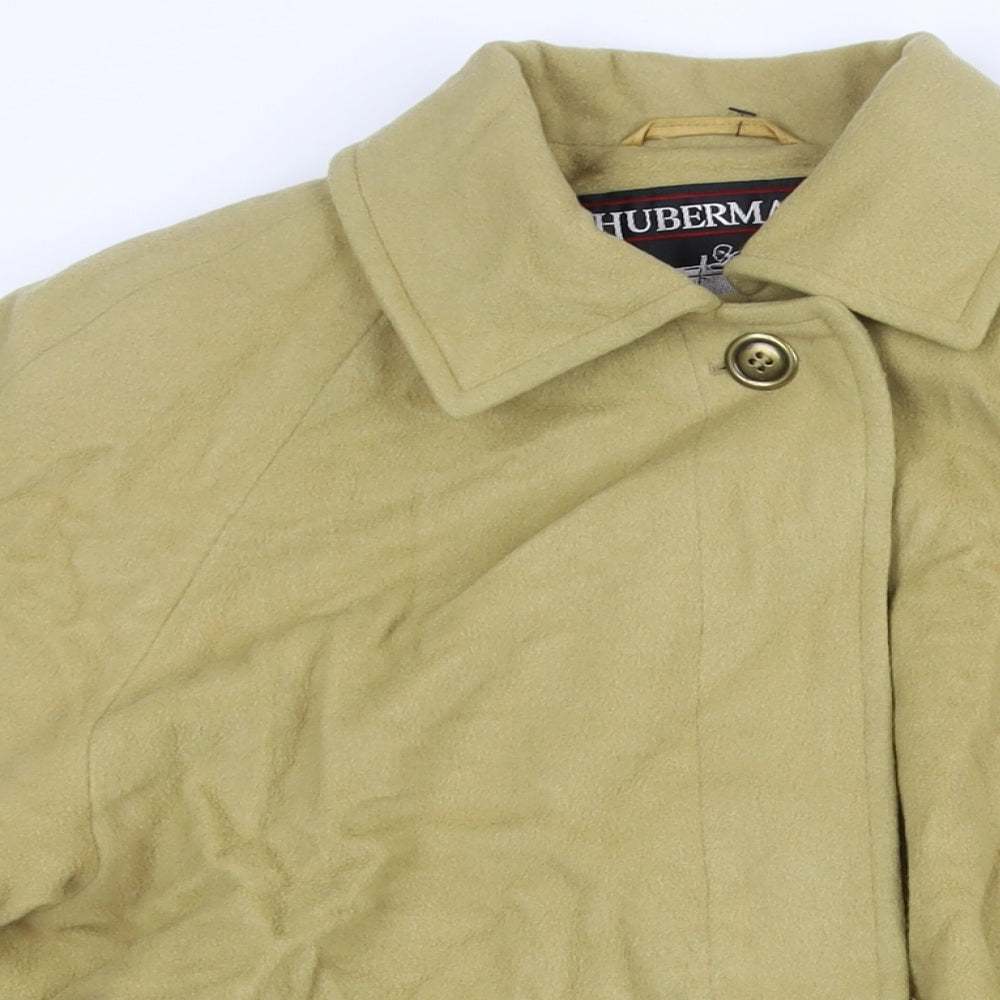 Huberman Womens Yellow Overcoat Coat Size S Button - Flare