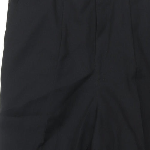 Shanghai Mens Black Polyester Dress Pants Trousers Size 38 in L27 in Regular Zip - Taped Side Detail