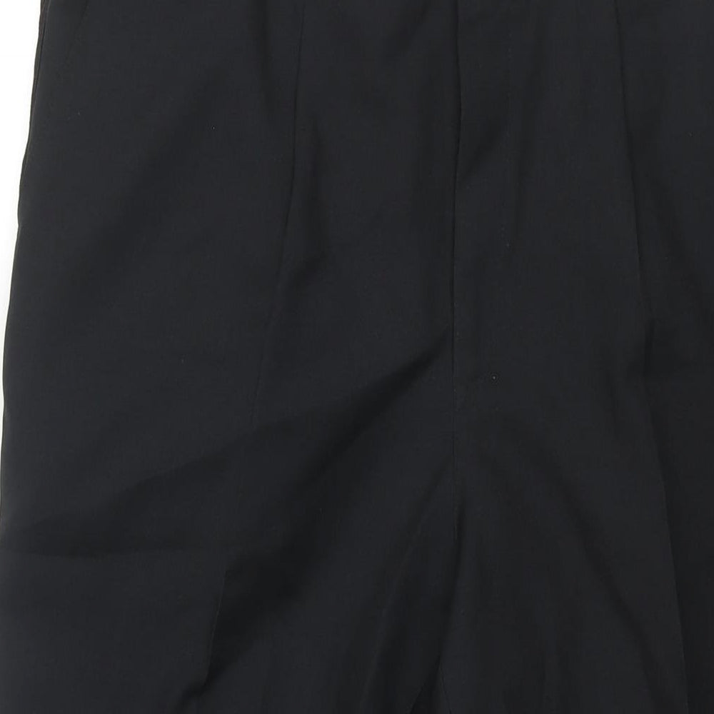 Shanghai Mens Black Polyester Dress Pants Trousers Size 38 in L27 in Regular Zip - Taped Side Detail