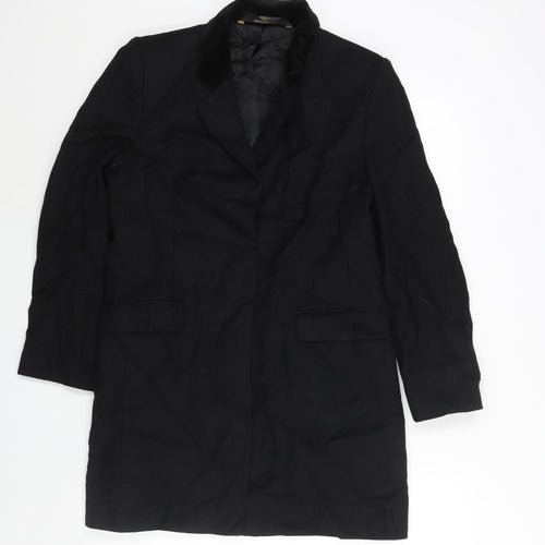 St Michael Womens Black Jacket Blazer Size 8 Button - Velvet Collar