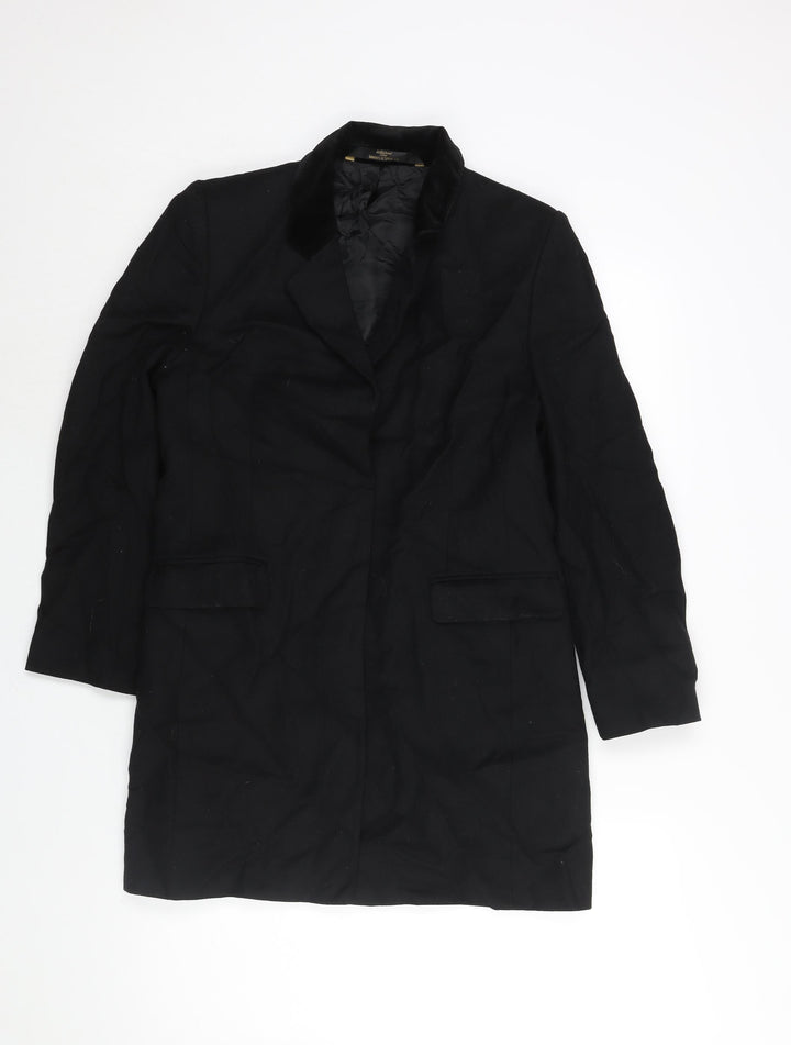 St Michael Womens Black Jacket Blazer Size 8 Button - Velvet Collar