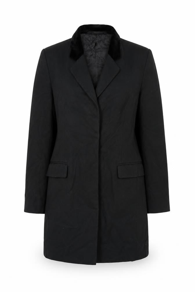 Front view of St Michael women’s black jacket blazer, size UK 8, button - velvet collar