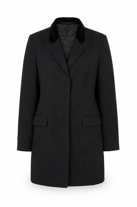 Front view of St Michael women’s black jacket blazer, size UK 8, button - velvet collar