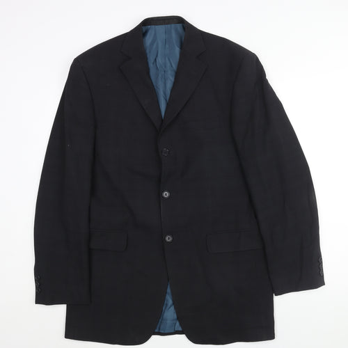 Marks and Spencer Mens Black Wool Jacket Suit Jacket Size 38 Regular