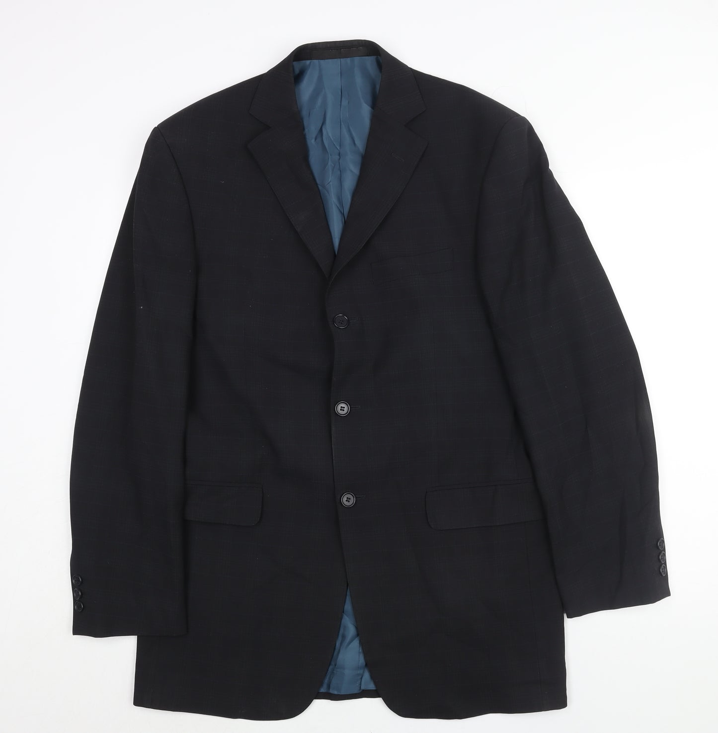 Marks and Spencer Mens Black Wool Jacket Suit Jacket Size 38 Regular