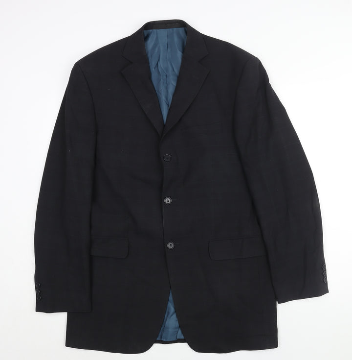 Marks and Spencer Mens Black Wool Jacket Suit Jacket Size 38 Regular