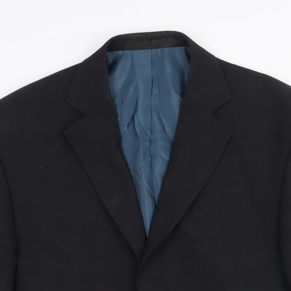 Marks and Spencer Mens Black Wool Jacket Suit Jacket Size 38 Regular