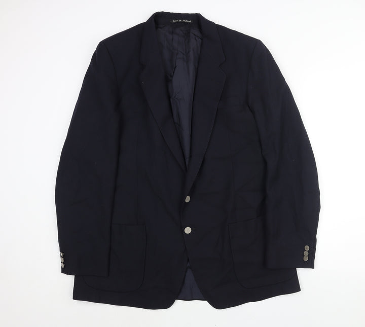 Hammersley Mens Blue Wool Jacket Suit Jacket Size 42 Regular