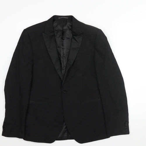 NEXT Mens Black Polyester Tuxedo Suit Jacket Size 42 Regular