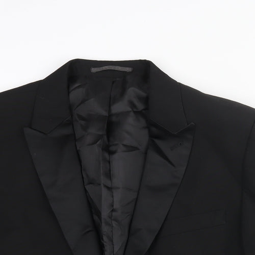 NEXT Mens Black Polyester Tuxedo Suit Jacket Size 42 Regular