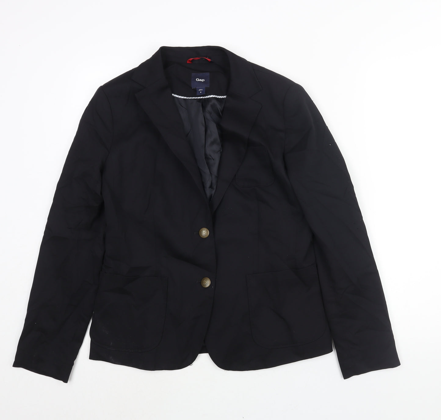 Gap Womens Black Wool Jacket Suit Jacket Size 6