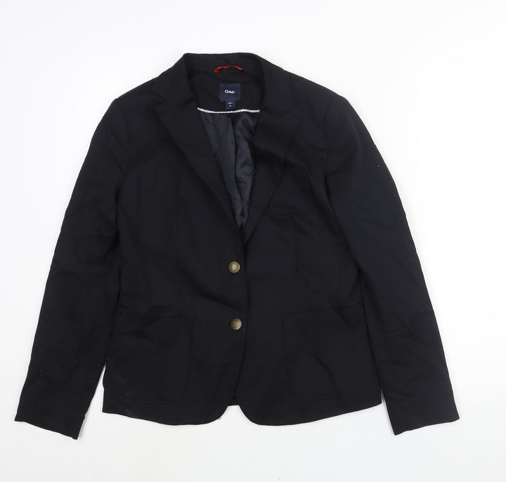 Gap Womens Black Wool Jacket Suit Jacket Size 6