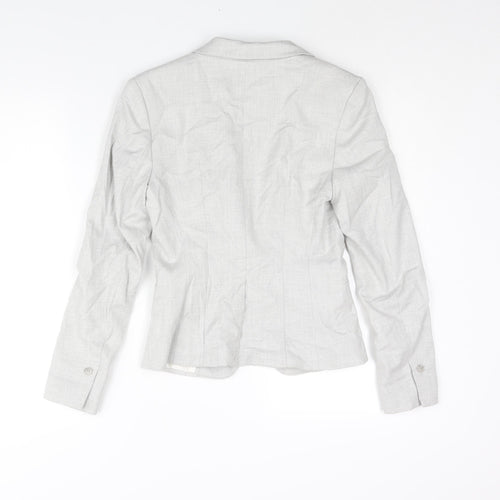 H&M Womens Grey Polyester Jacket Suit Jacket Size 4