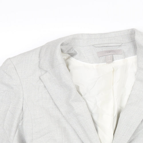 H&M Womens Grey Polyester Jacket Suit Jacket Size 4
