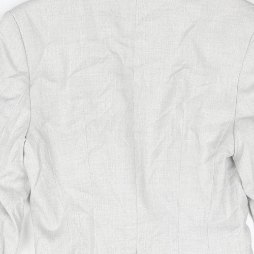 H&M Womens Grey Polyester Jacket Suit Jacket Size 4