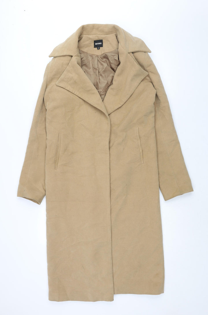 Missguided Womens Brown Overcoat Coat Size 8 - No Closure