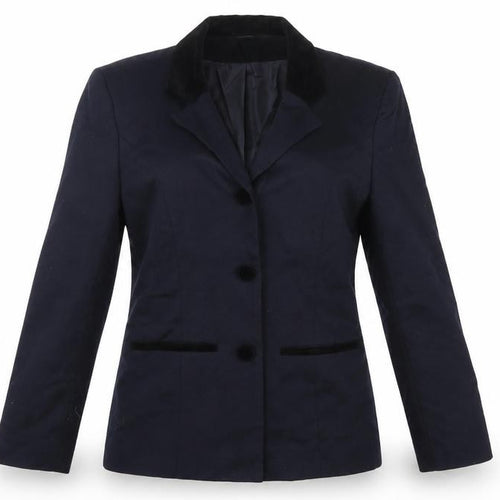 First Avenue Womens Blue Wool Jacket Suit Jacket Size 10 - Velvet Detail
