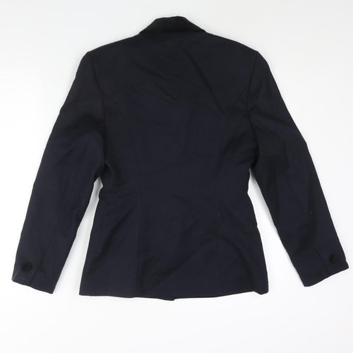 First Avenue Womens Blue Wool Jacket Suit Jacket Size 10 - Velvet Detail
