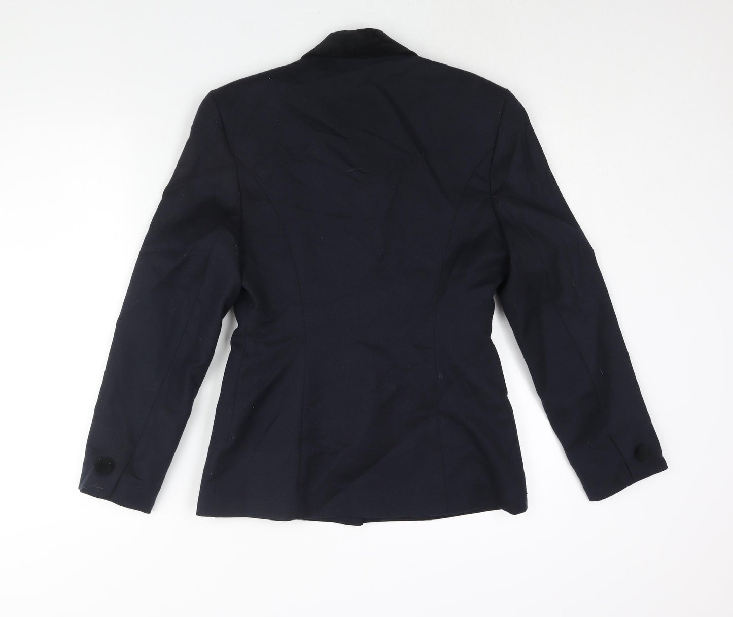 First Avenue Womens Blue Wool Jacket Suit Jacket Size 10 - Velvet Detail