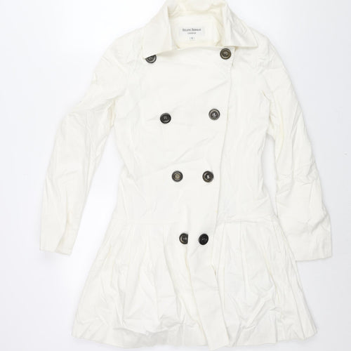 Helene Berman Womens White Jacket Size S Button - Pleated Skirt Detail