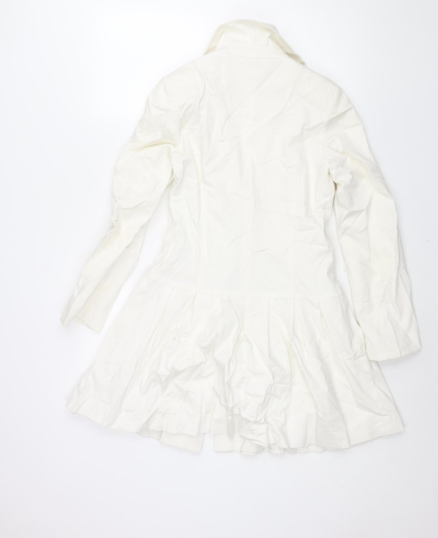 Helene Berman Womens White Jacket Size S Button - Pleated Skirt Detail