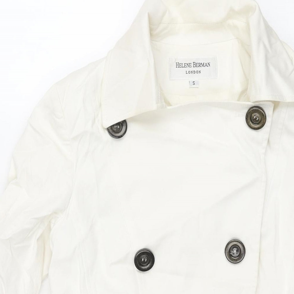 Helene Berman Womens White Jacket Size S Button - Pleated Skirt Detail