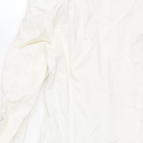 Helene Berman Womens White Jacket Size S Button - Pleated Skirt Detail