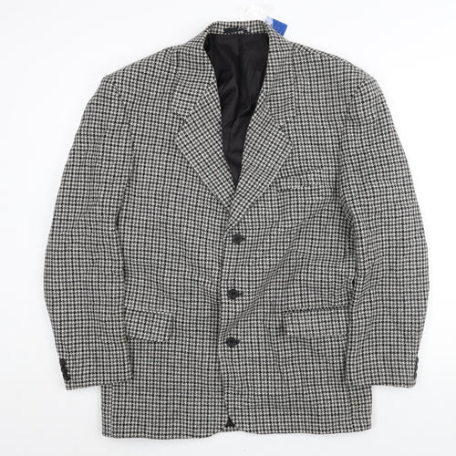 Tom Salto Mens Grey Houndstooth Wool Jacket Suit Jacket Size 38 Regular
