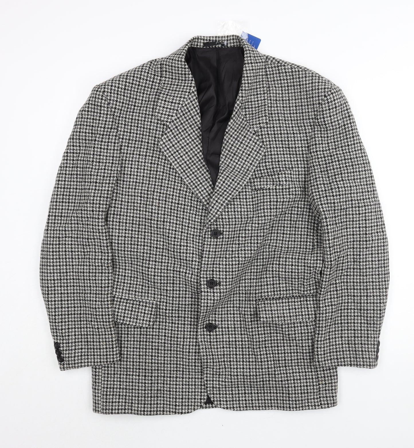 Tom Salto Mens Grey Houndstooth Wool Jacket Suit Jacket Size 38 Regular