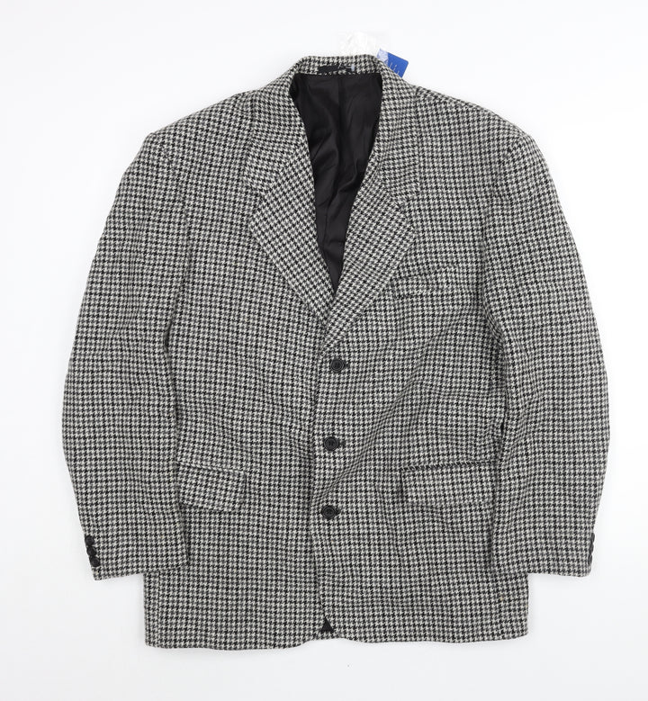 Tom Salto Mens Grey Houndstooth Wool Jacket Suit Jacket Size 38 Regular