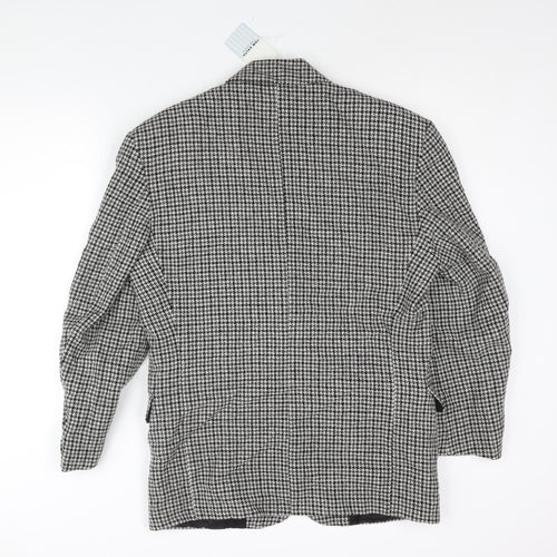 Tom Salto Mens Grey Houndstooth Wool Jacket Suit Jacket Size 38 Regular