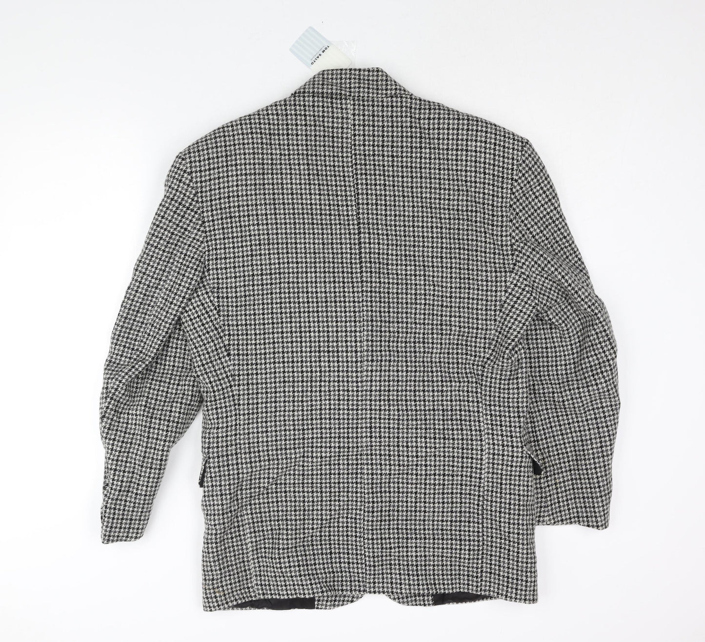 Tom Salto Mens Grey Houndstooth Wool Jacket Suit Jacket Size 38 Regular