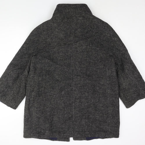 Coton Traders Womens Grey Overcoat Coat Size 16 Zip - Quilted Lining