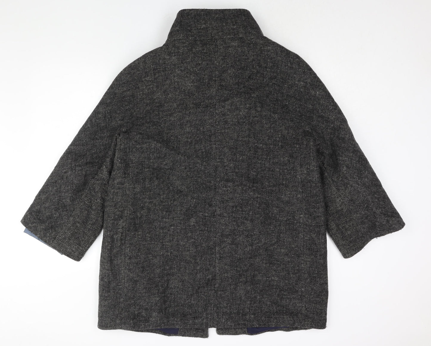 Coton Traders Womens Grey Overcoat Coat Size 16 Zip - Quilted Lining