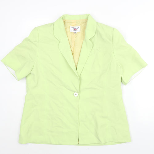 Personal Choice Womens Green Jacket Size 16 Button - Shoulder Pads