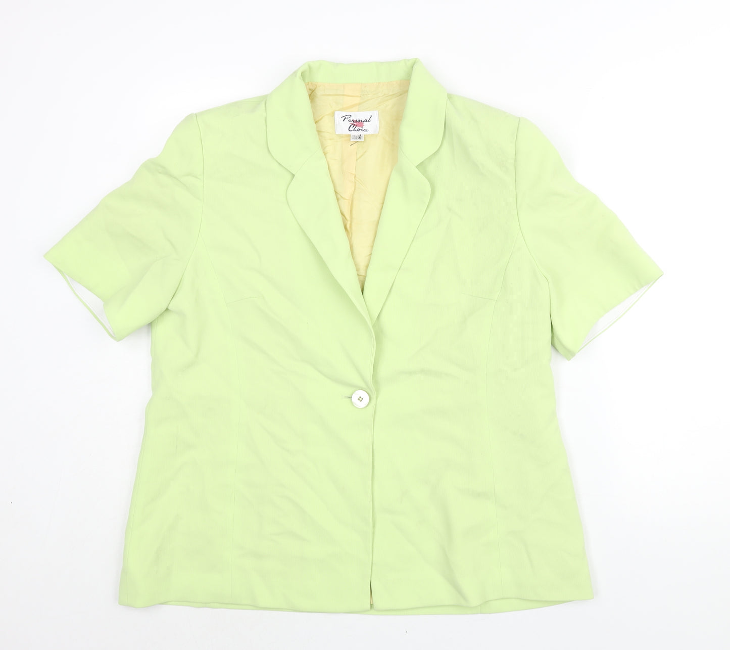 Personal Choice Womens Green Jacket Size 16 Button - Shoulder Pads