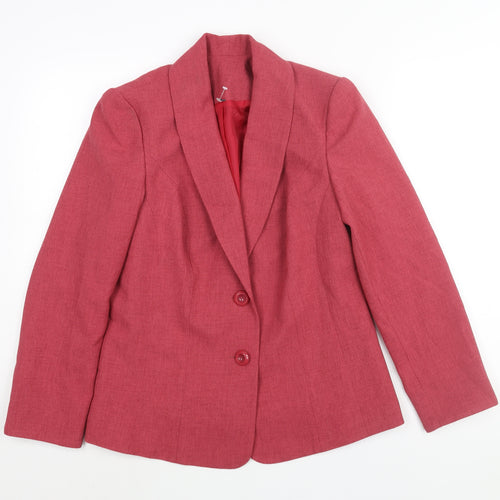 EWM Womens Pink Jacket Blazer Size 10 Button