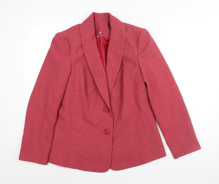 EWM Womens Pink Jacket Blazer Size 10 Button