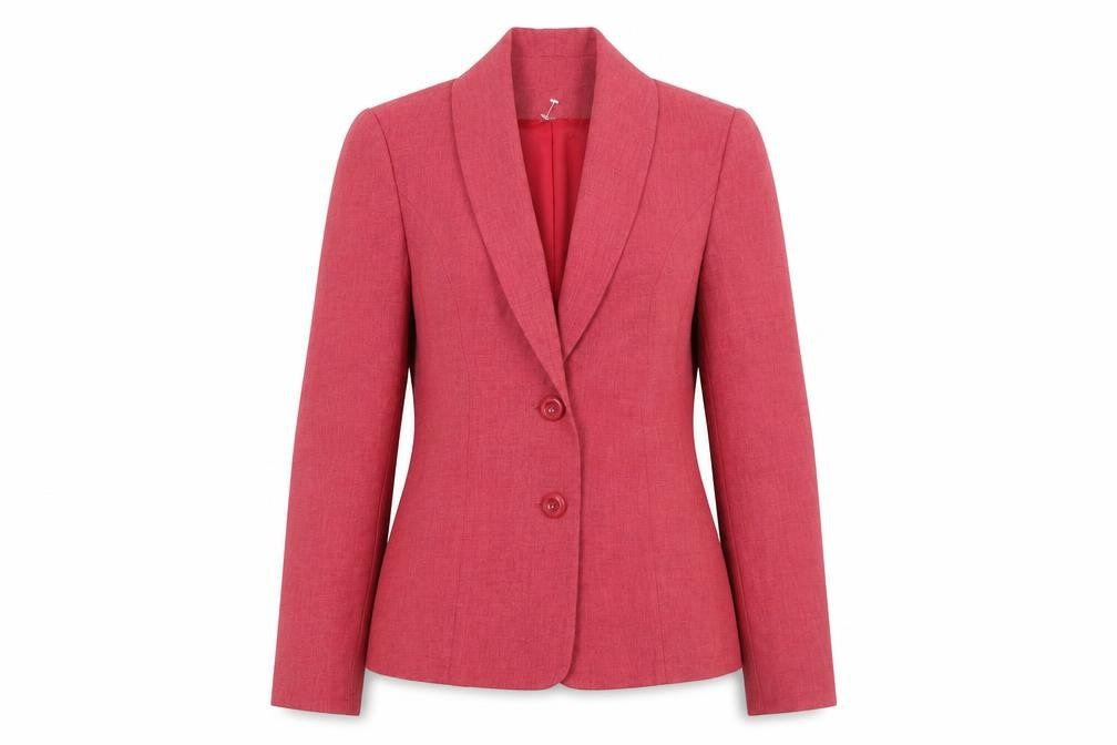 EWM Womens Pink Jacket Blazer Size 10 Button